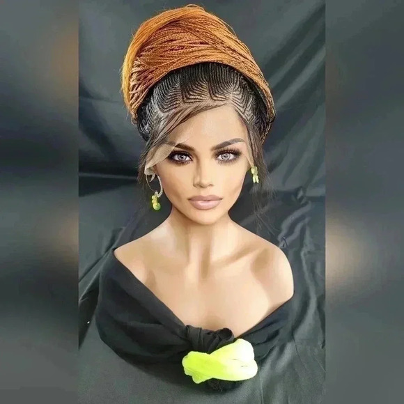 Braided Wig: 100% handmade long ombre  350/ black wig Human-Synthetic NWT - Picture 10 of 17